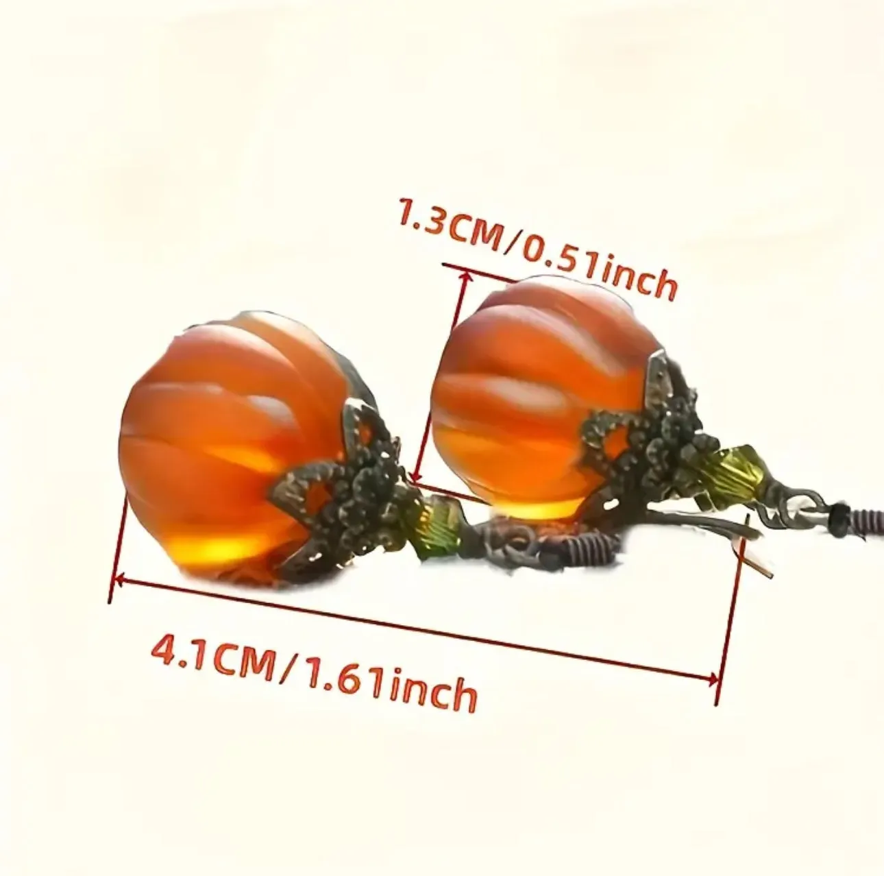 1 Pair Vintage Pumpkin Pendant Drop Earrings, Retro Style Halloween/Fall Dangle Statement Jewelry For Women