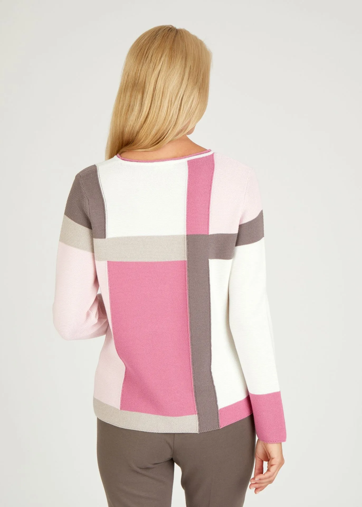 114615- Pink / Mink Square Jumper - Rabe