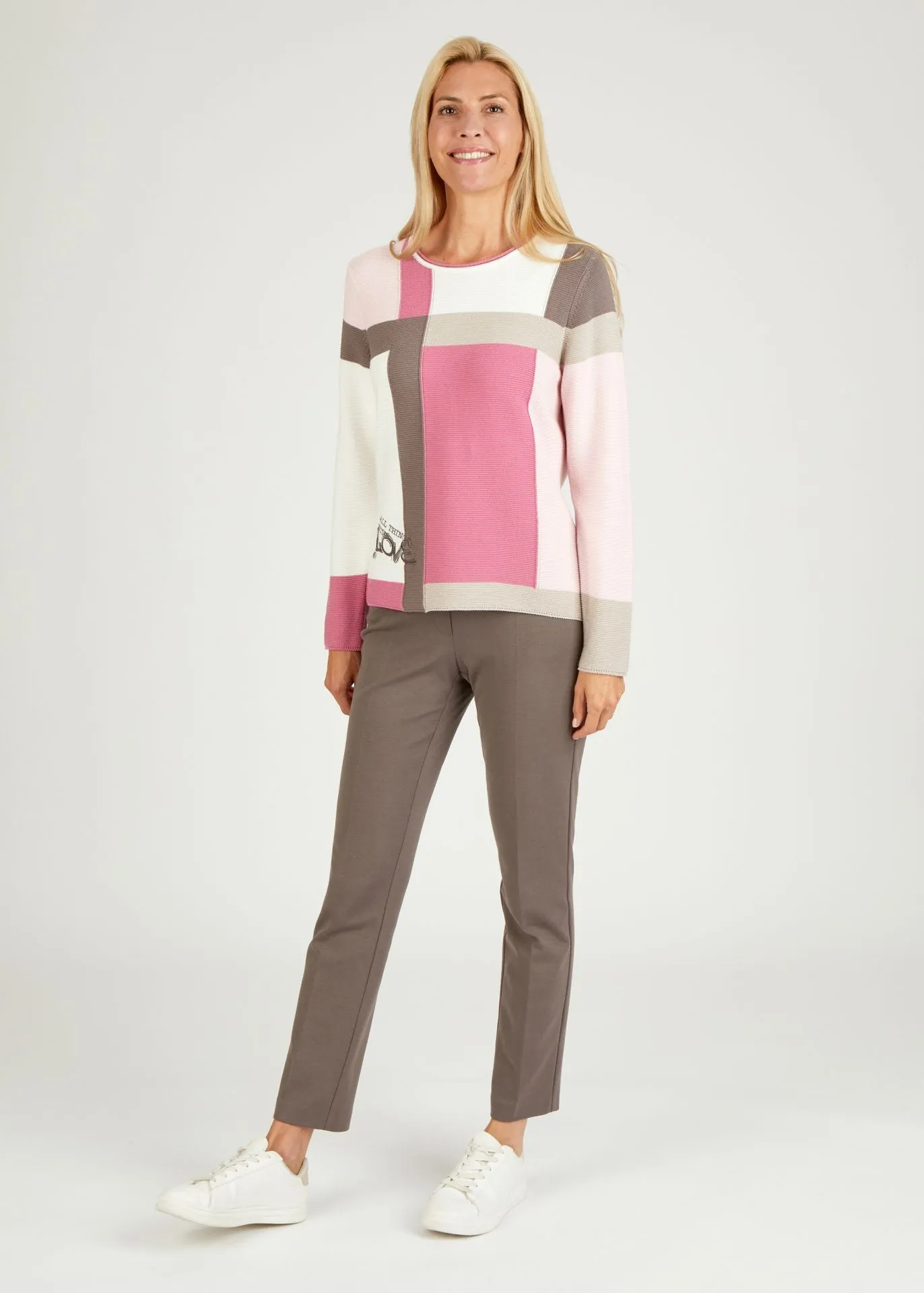 114615- Pink / Mink Square Jumper - Rabe