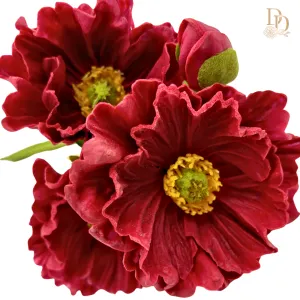 13" Burgundy Real Touch Poppy Bundle