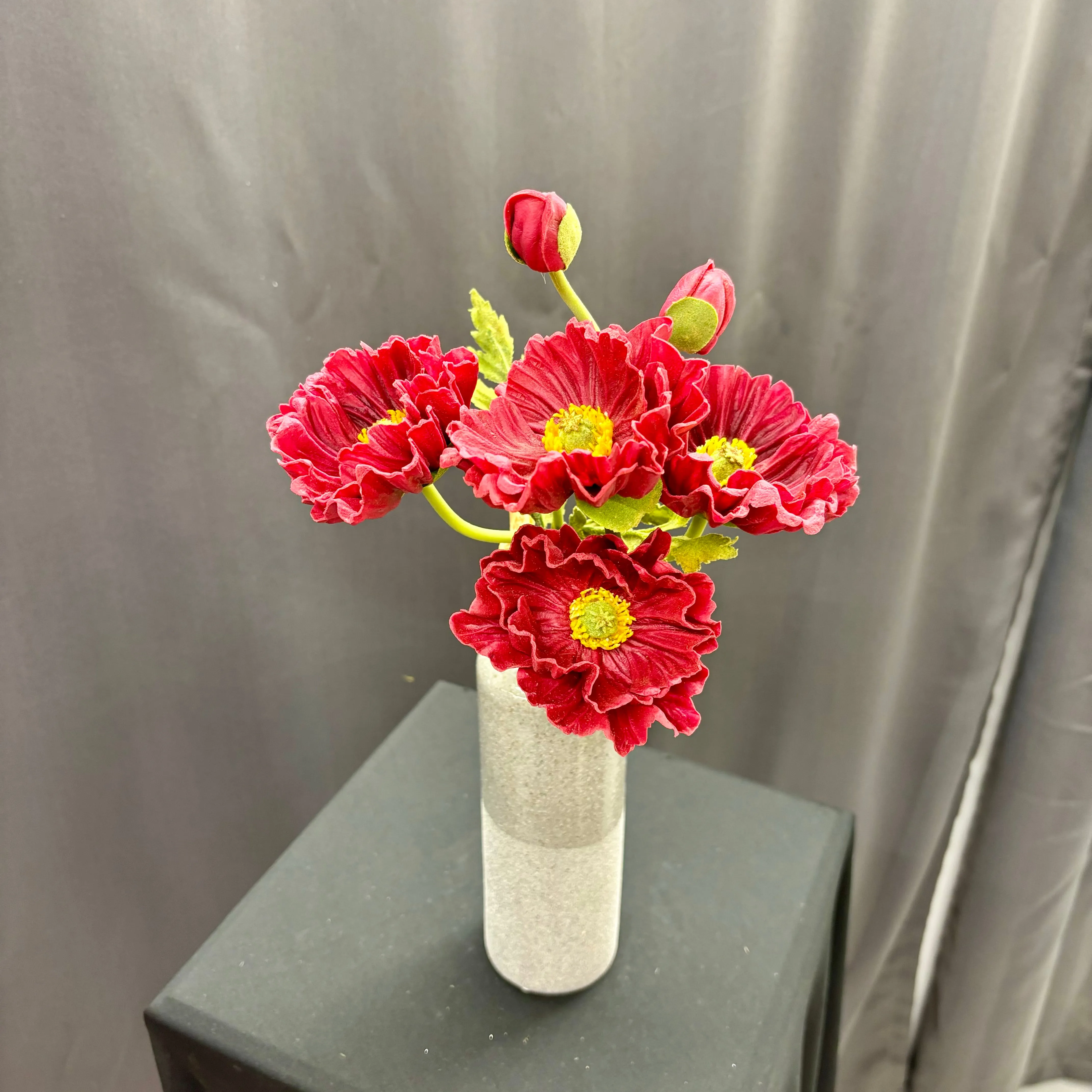 13" Burgundy Real Touch Poppy Bundle