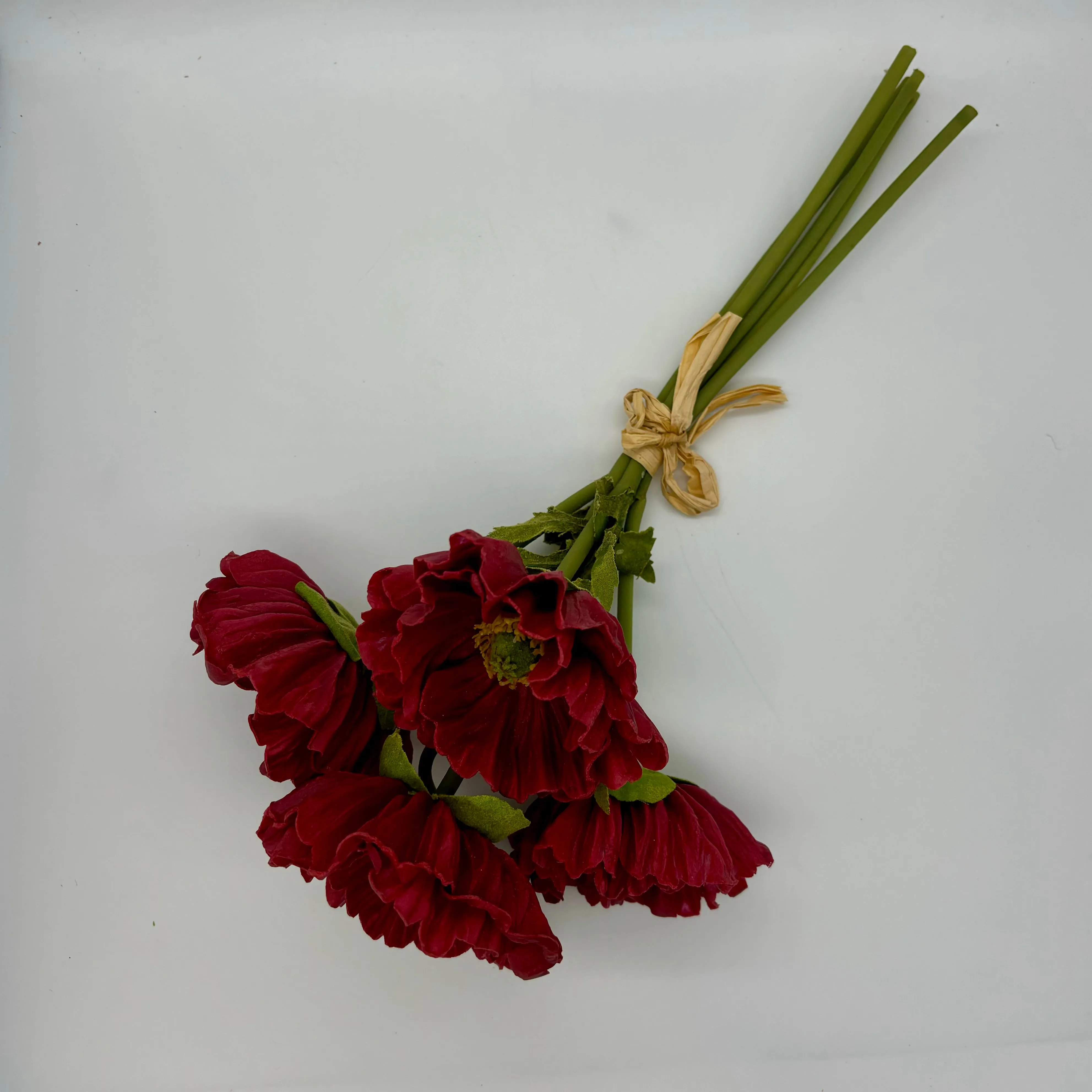 13" Burgundy Real Touch Poppy Bundle