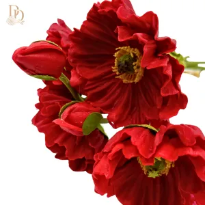 13" Red Real Touch Poppy Bundle
