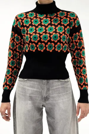 15801 boğazli desenli crop kazak