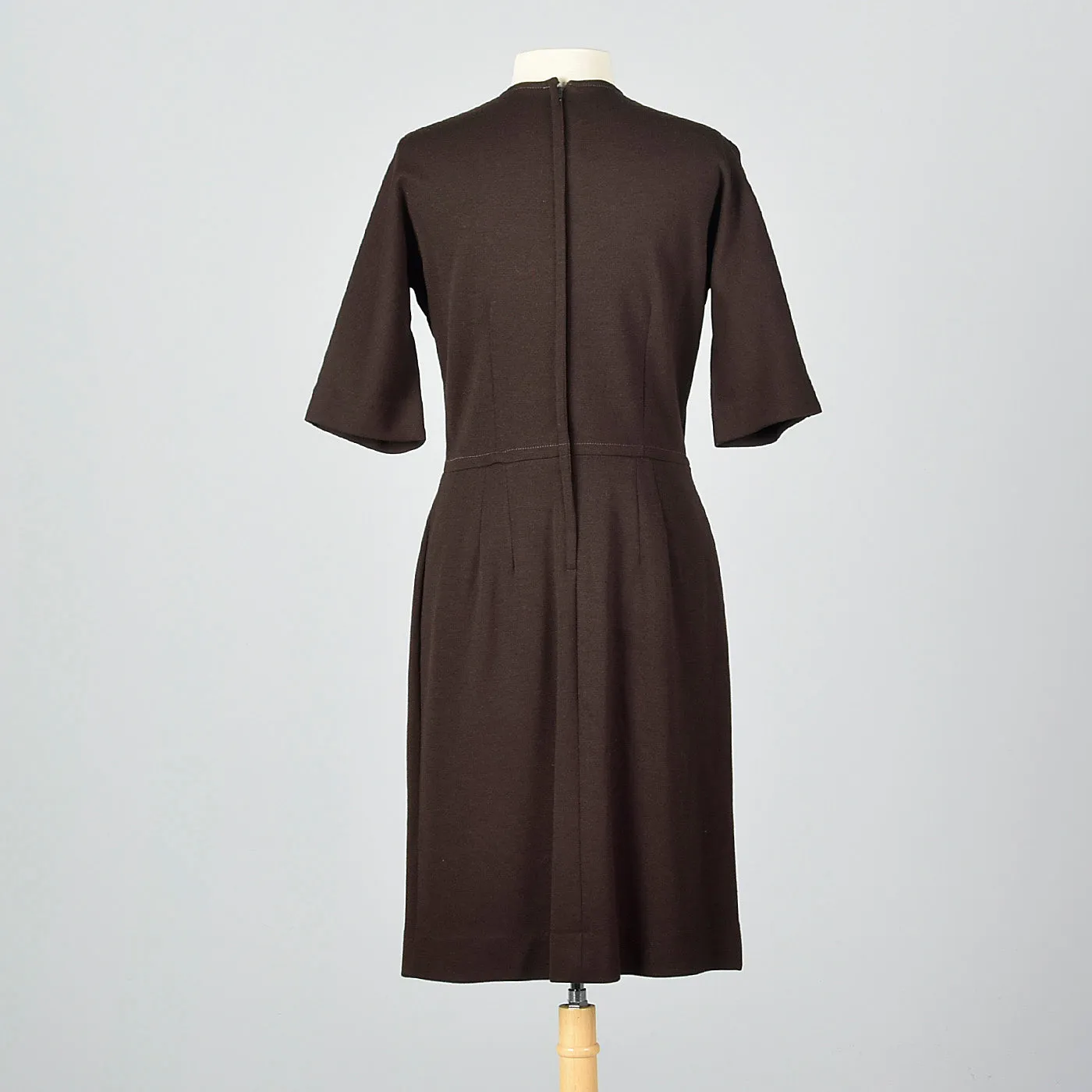 1950s Brown Knit Dress
