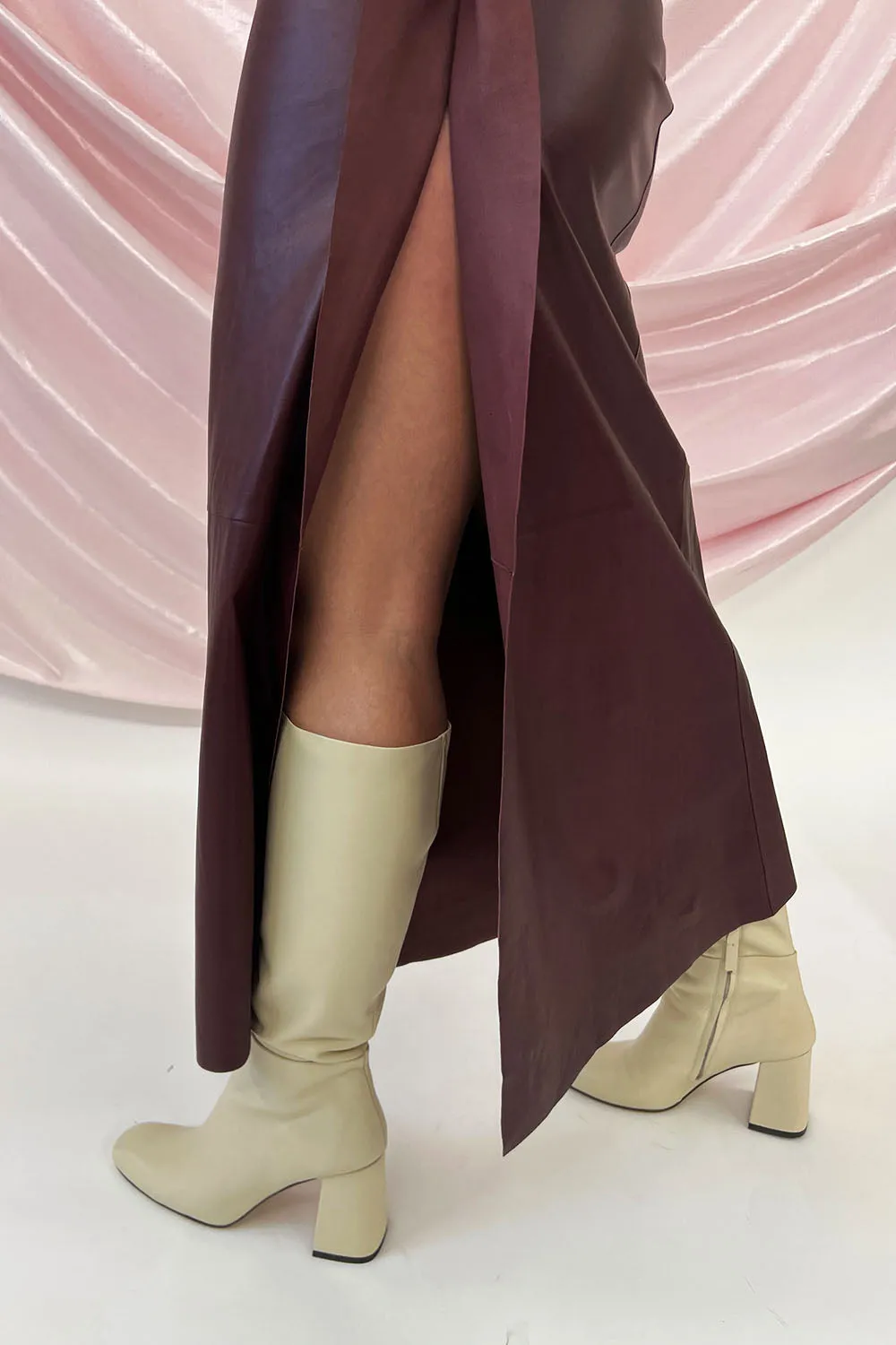 1972 Desa - Leather Dress: Amaranth