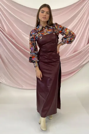 1972 Desa - Leather Dress: Amaranth