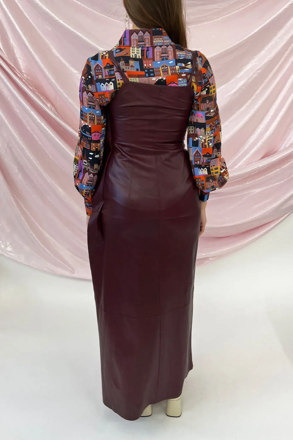 1972 Desa - Leather Dress: Amaranth