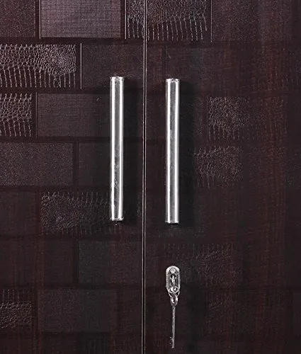 2 Door Brick Textured Wardrobe, Wood