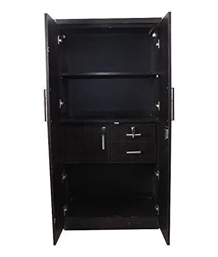 2 Door Brick Textured Wardrobe, Wood
