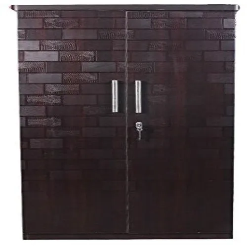 2 Door Brick Textured Wardrobe, Wood