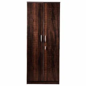2 Door Wardrobe in Orchid Dark Wood Finish (2)