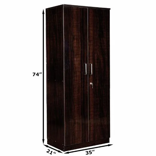 2 Door Wardrobe in Orchid Dark Wood Finish (2)