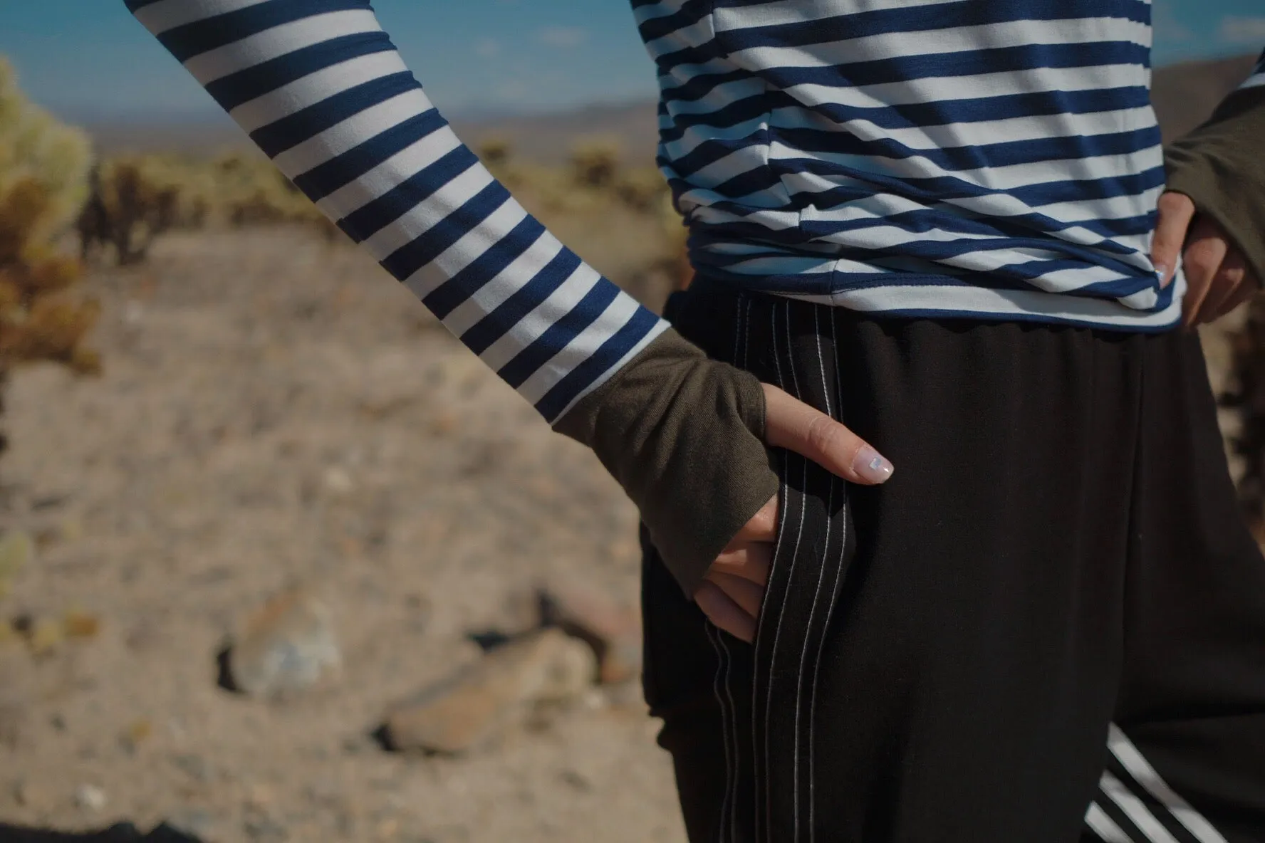 2 Tones Very Comfy Long Sleeve Stripe Tee