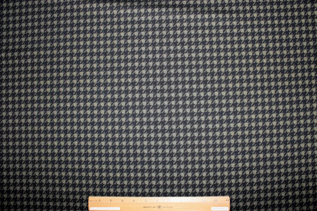 2 yards of Houndstooth Ponte Knit - Olive/Black