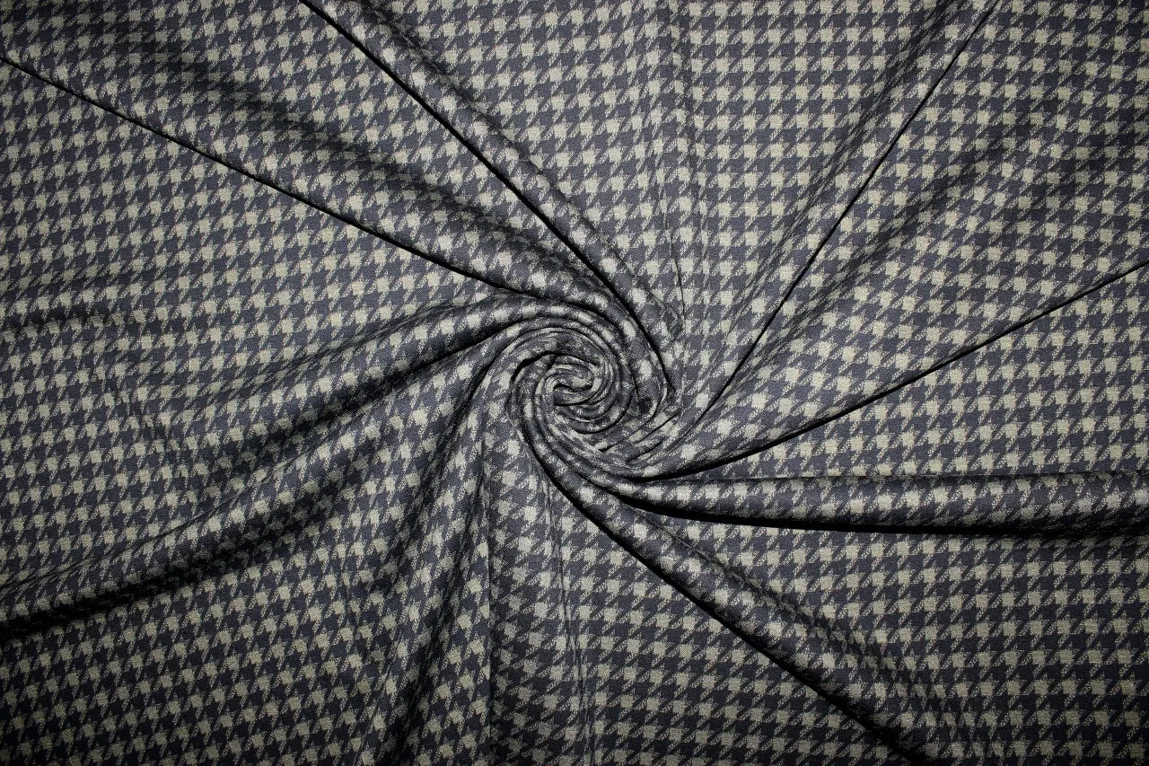 2 yards of Houndstooth Ponte Knit - Olive/Black