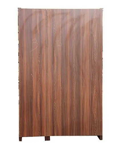 3 Door Wardrobe With Mirror(Material-Engineereed Wood,Color-Brown)