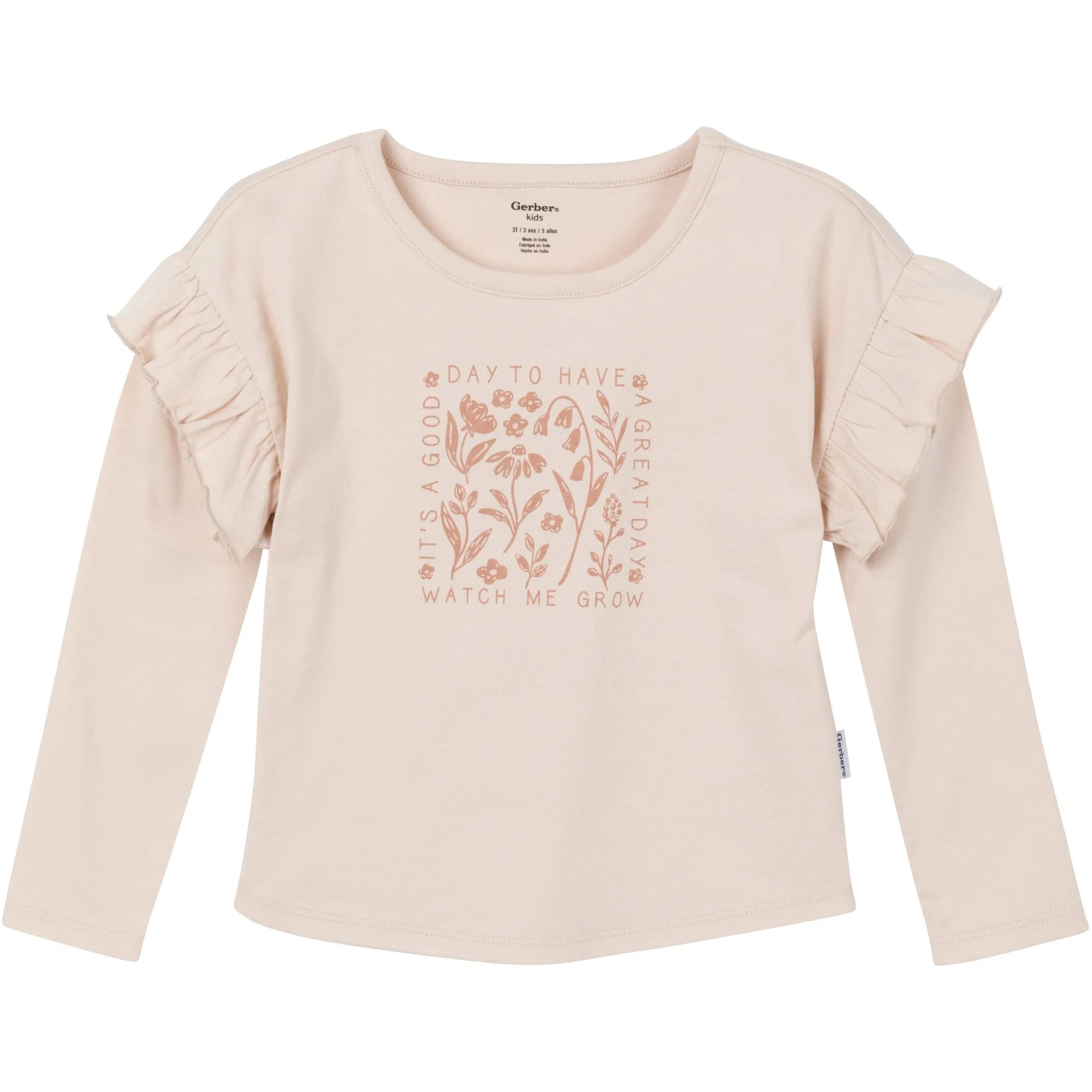 3-Piece Toddler Girls Tan Tops and Pants