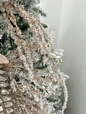 36" Champagne Hanging Iced Branch