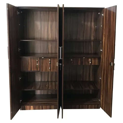 4 Door Wardrobe for Bedroom with Locker, Drawers, Shelves and Hanging Space | 4 Door Wardrobe for Clothes Wooden Furniture |