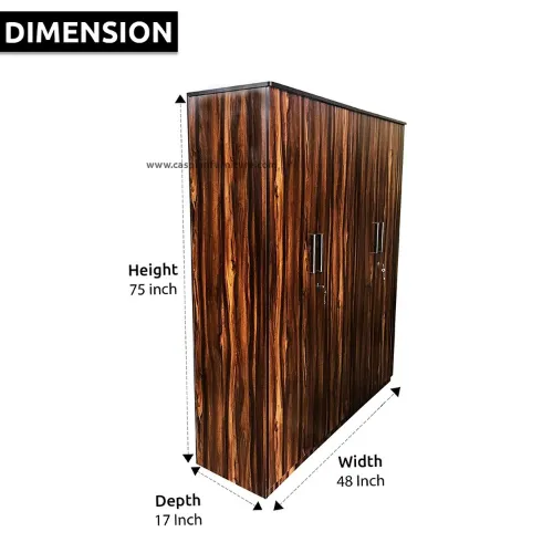 4 Door Wardrobe for Bedroom with Locker, Drawers, Shelves and Hanging Space | 4 Door Wardrobe for Clothes Wooden Furniture |