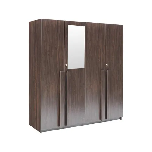 4 Door Wardrobe for Bedroom with Mirror, Shelves and Hanging Space | 4 Door Wardrobe for Clothes Wooden Furniture