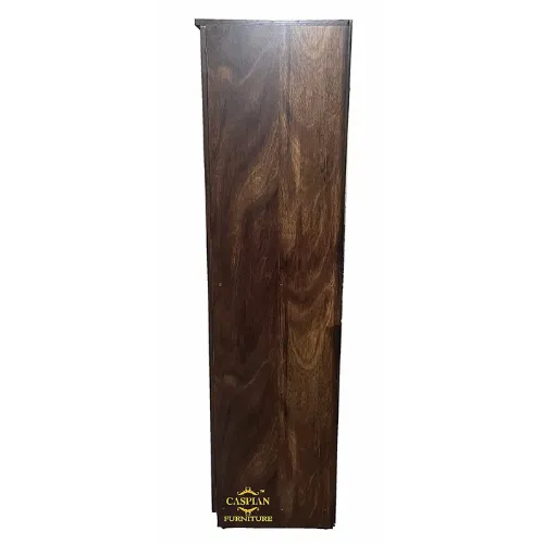 4 Door Wardrobe in Brown JungleWood Finish for Bedroom | 4 Door Cupboard with 2 Drawers, 6 Shelves and Ample Hanging Space for Clothes