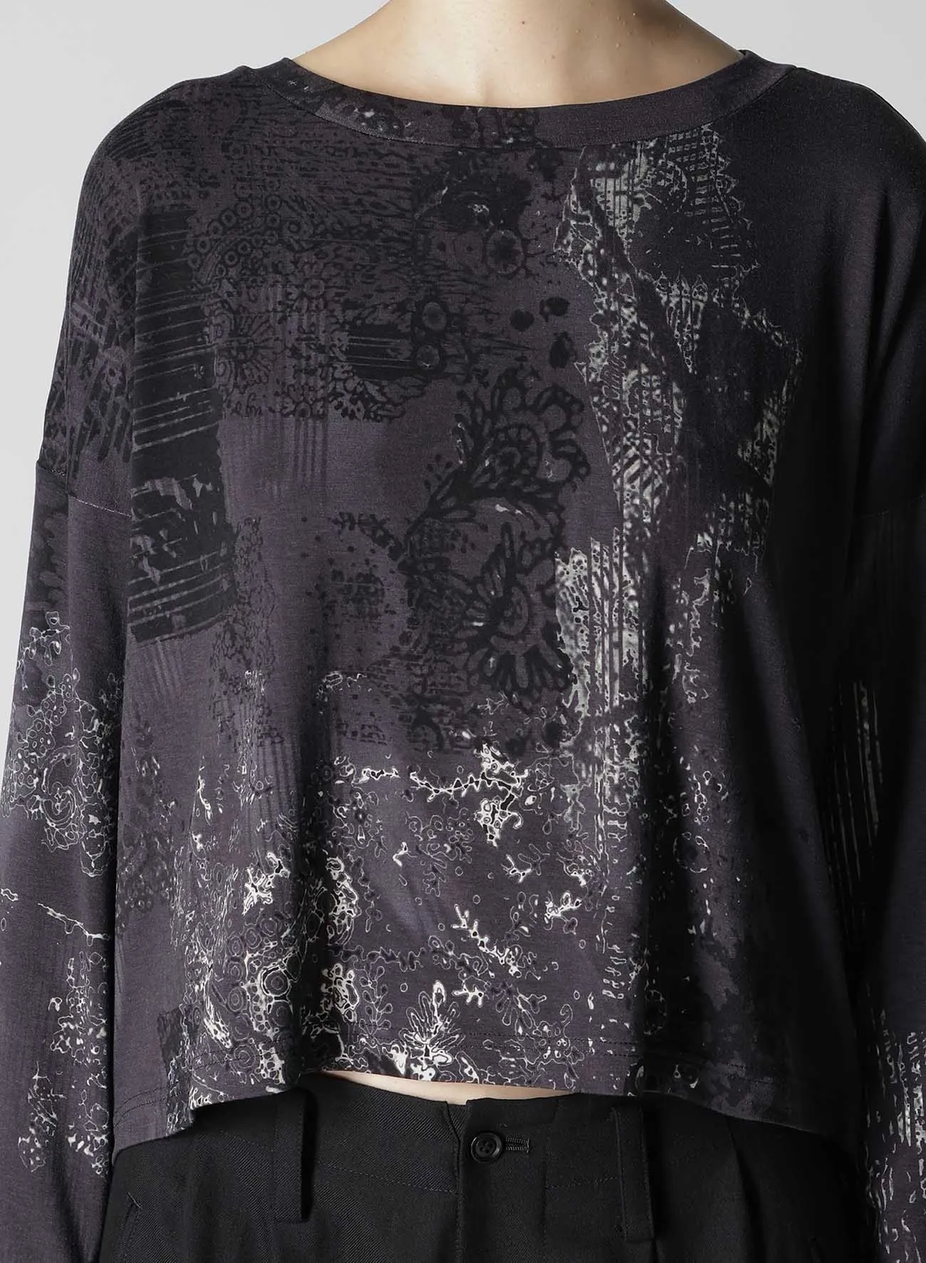 40/-RY JERSEY LACE DESIGN P ROUND NECK SHORT T