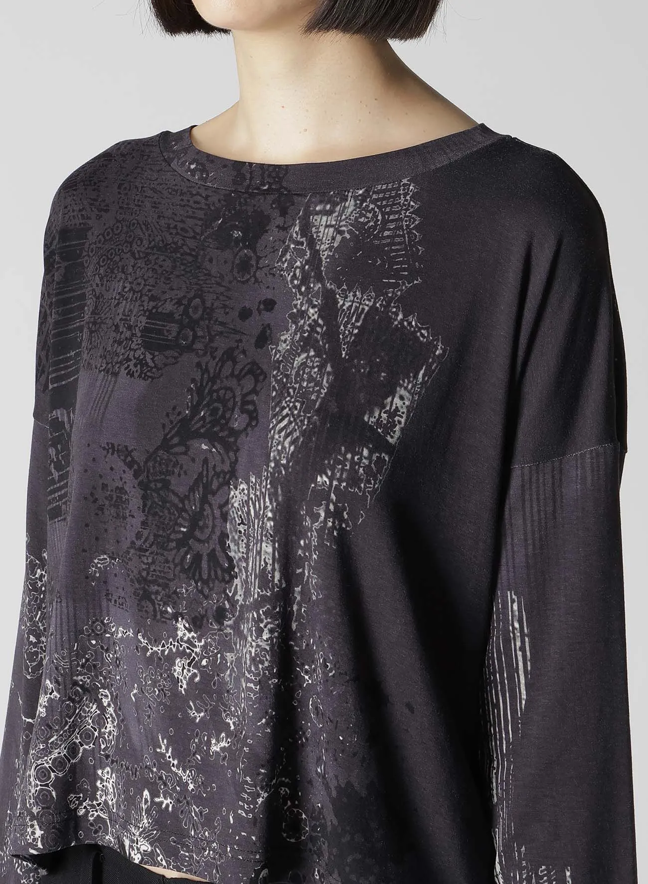 40/-RY JERSEY LACE DESIGN P ROUND NECK SHORT T
