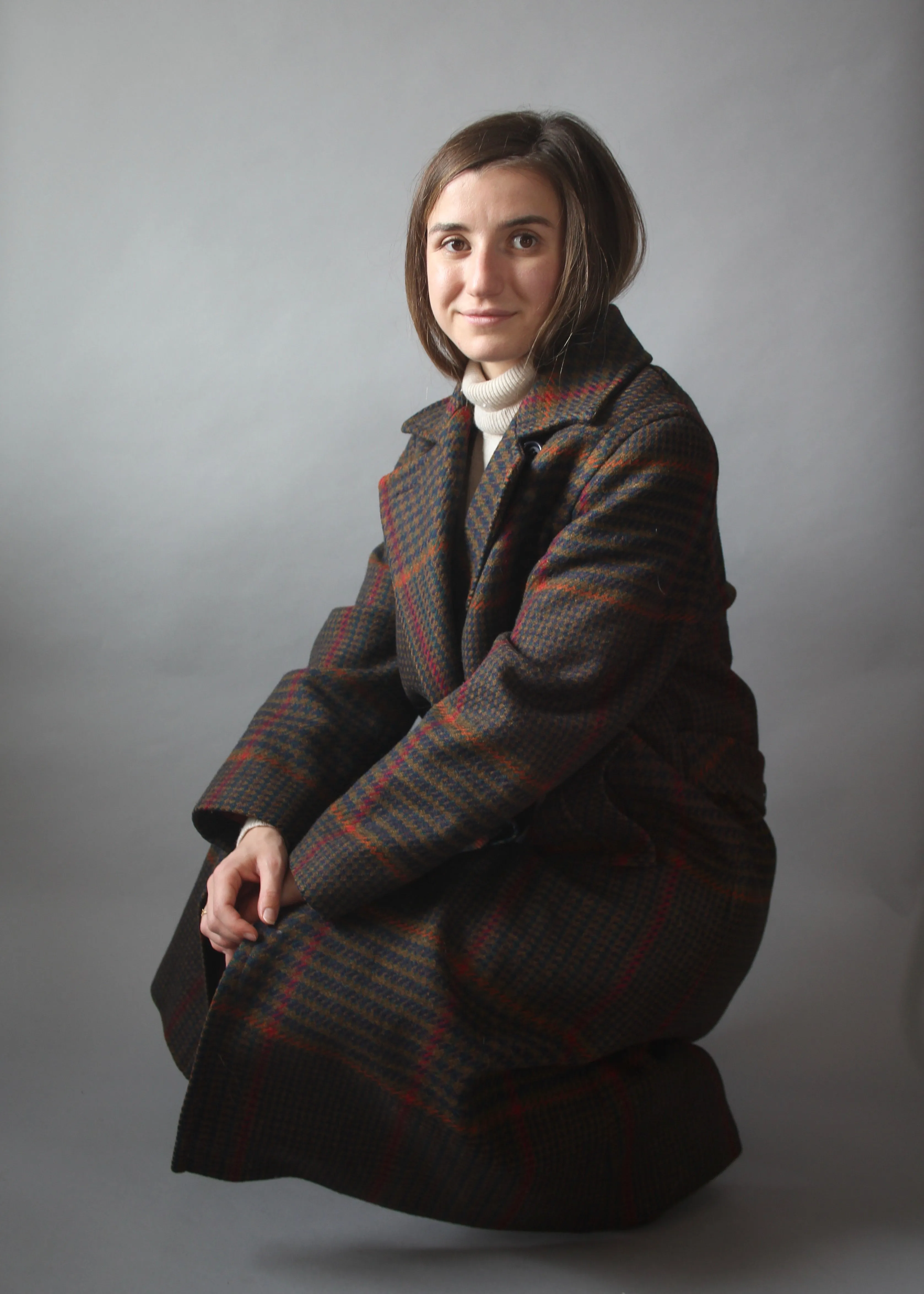 60s Double-Breasted 100% Wool Coat - L