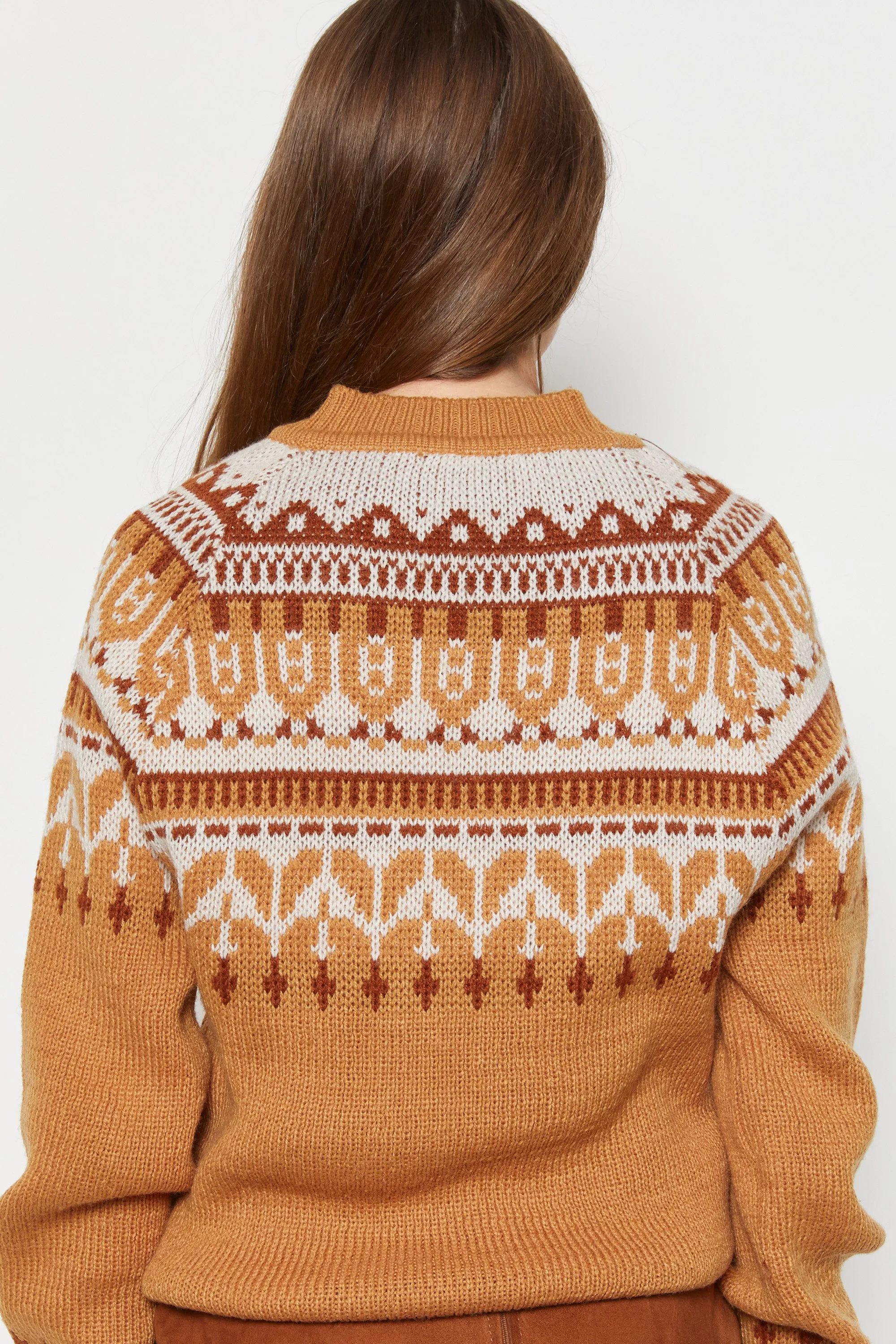 70s Mustard Fair Isle Sweater M