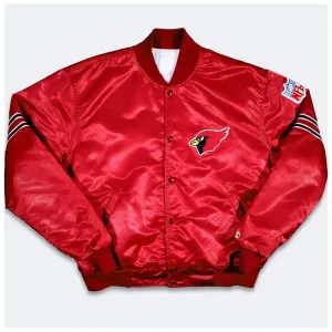 80s Arizona Cardinals Bomber Satin Red Jacket