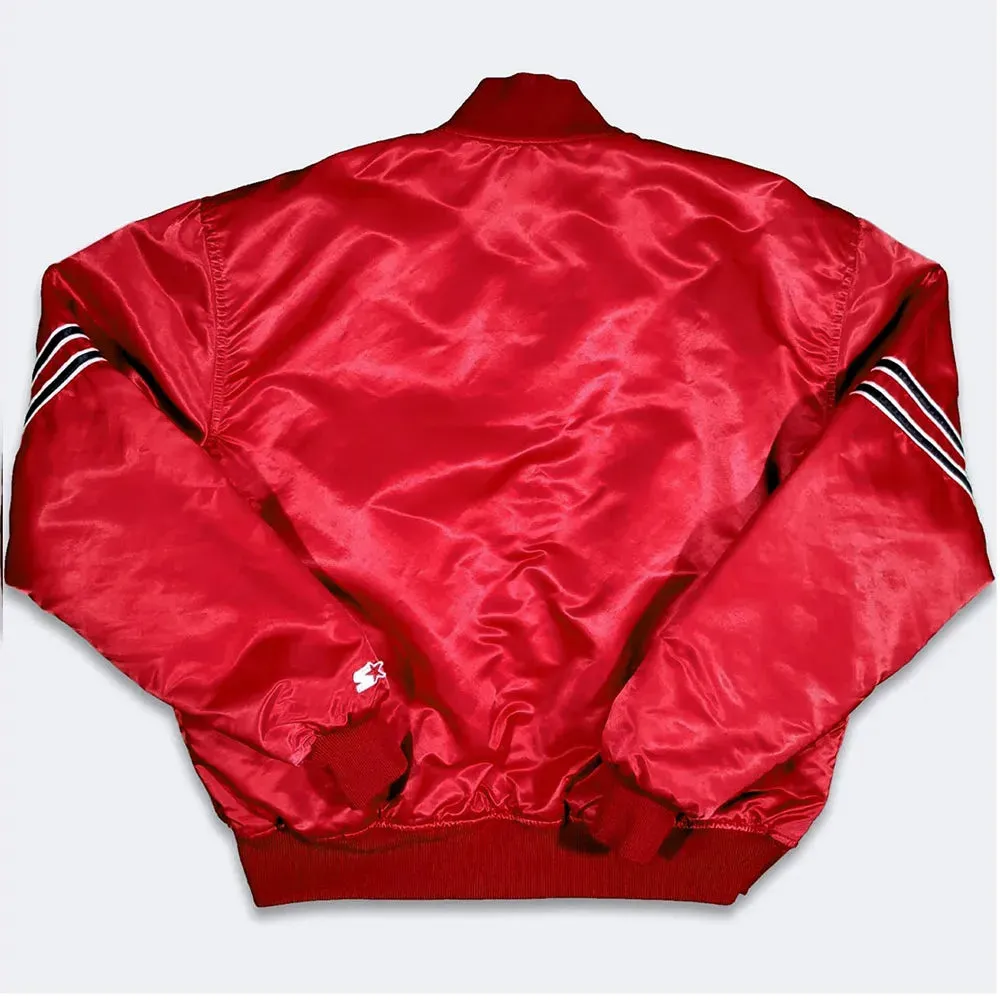 80s Arizona Cardinals Bomber Satin Red Jacket