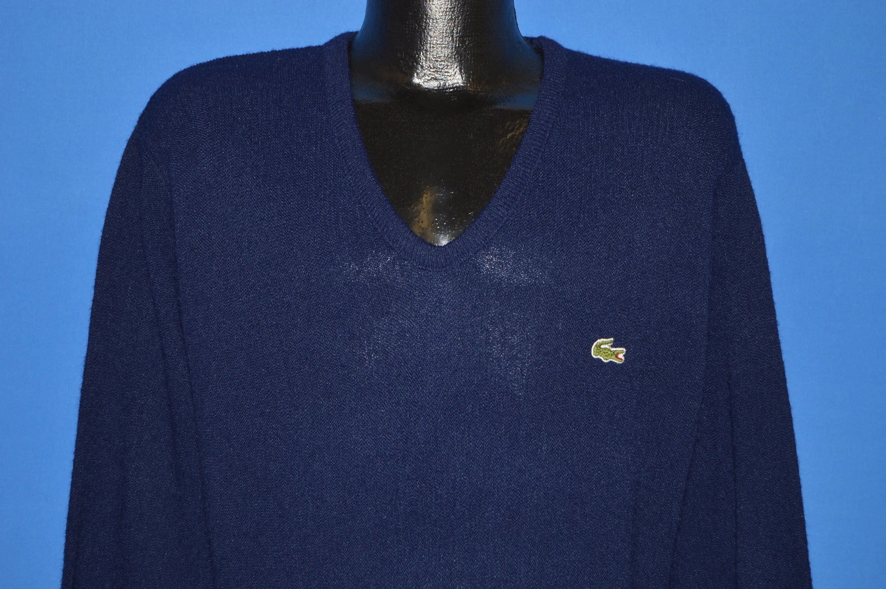 80s Blue Izod Lacoste Pullover Sweater Medium
