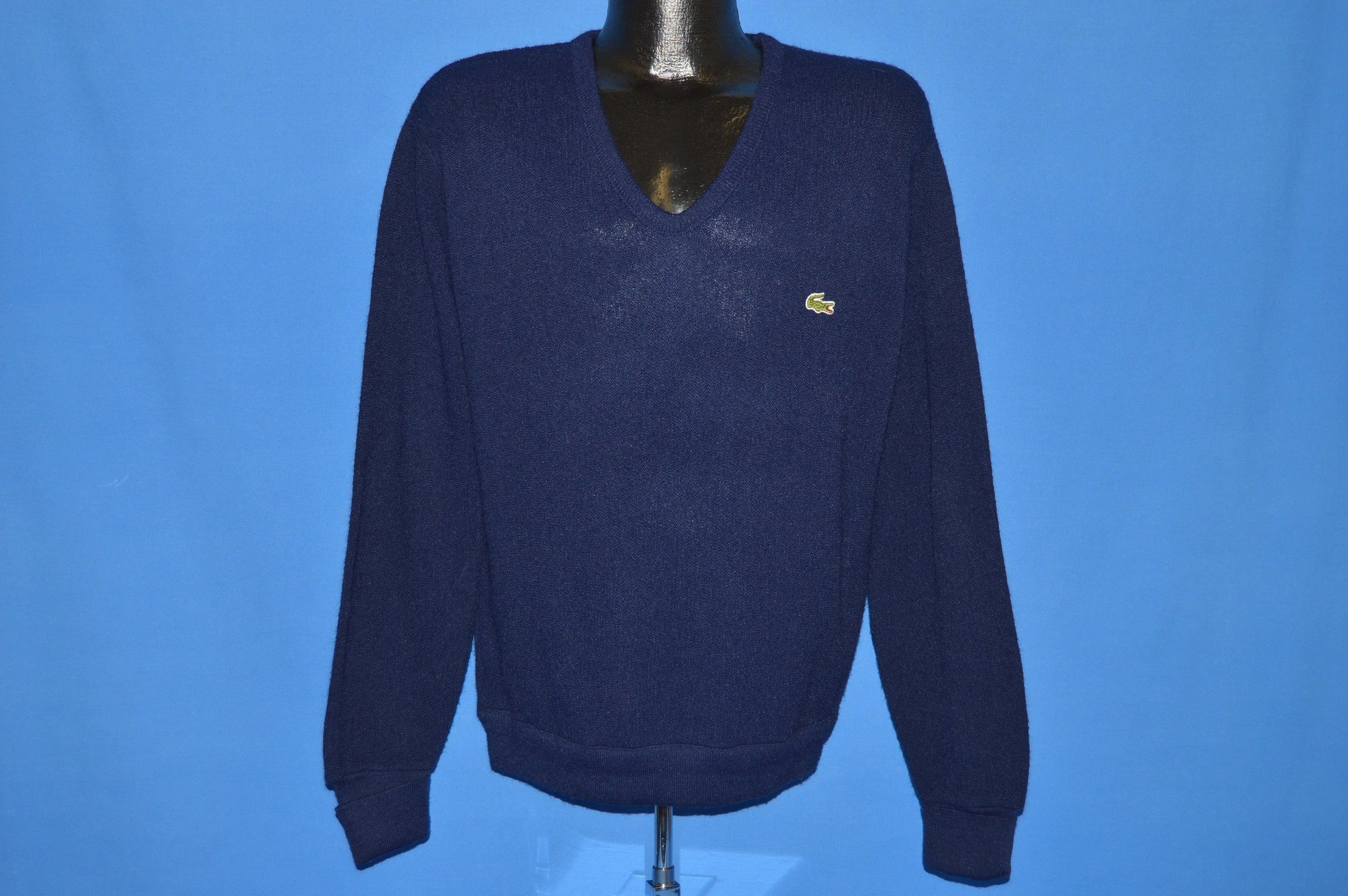 80s Blue Izod Lacoste Pullover Sweater Medium