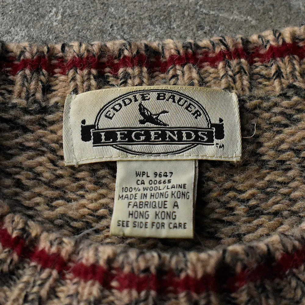 90's EDDIE BAUER ウール ラインニットセーター 231113H
