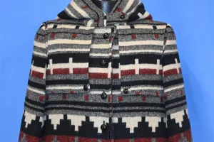 90s Luba Aztec Satin Lined Wool Winter Coat Women's Medium
