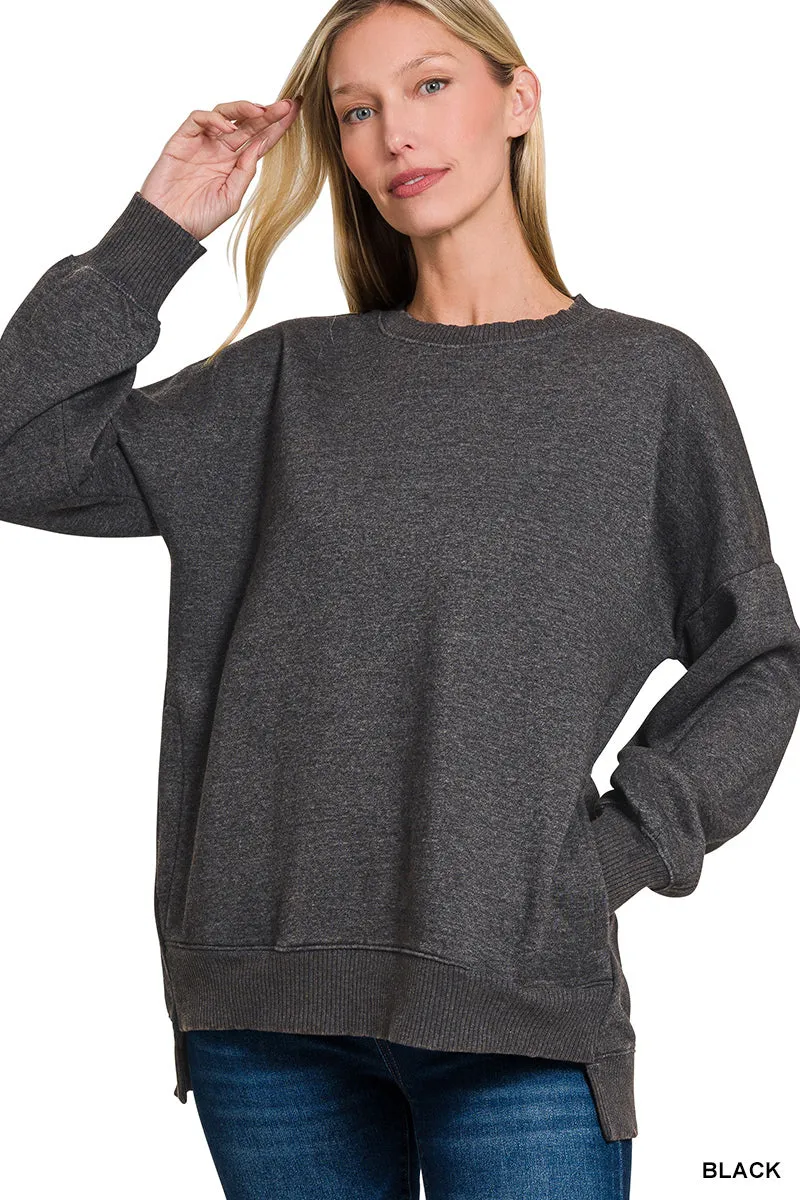 Acid Wash Fleece Hi-Low Pullover w/ Pockets (14 Options)