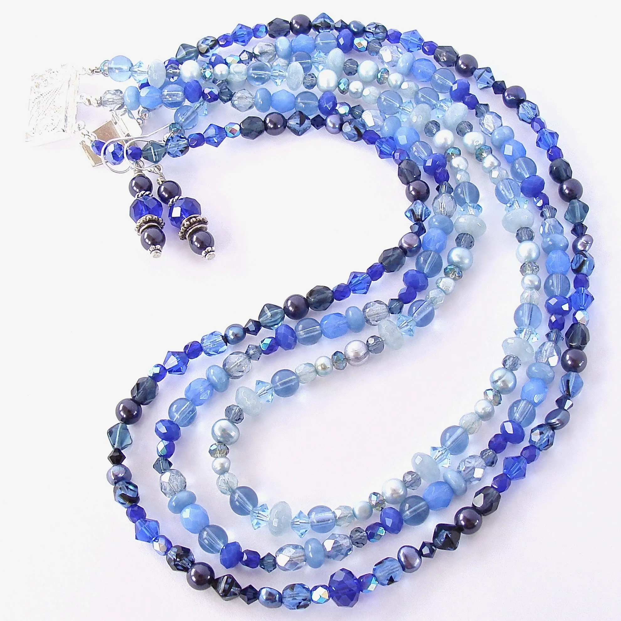 Adair: Blue Ombre Necklace Set