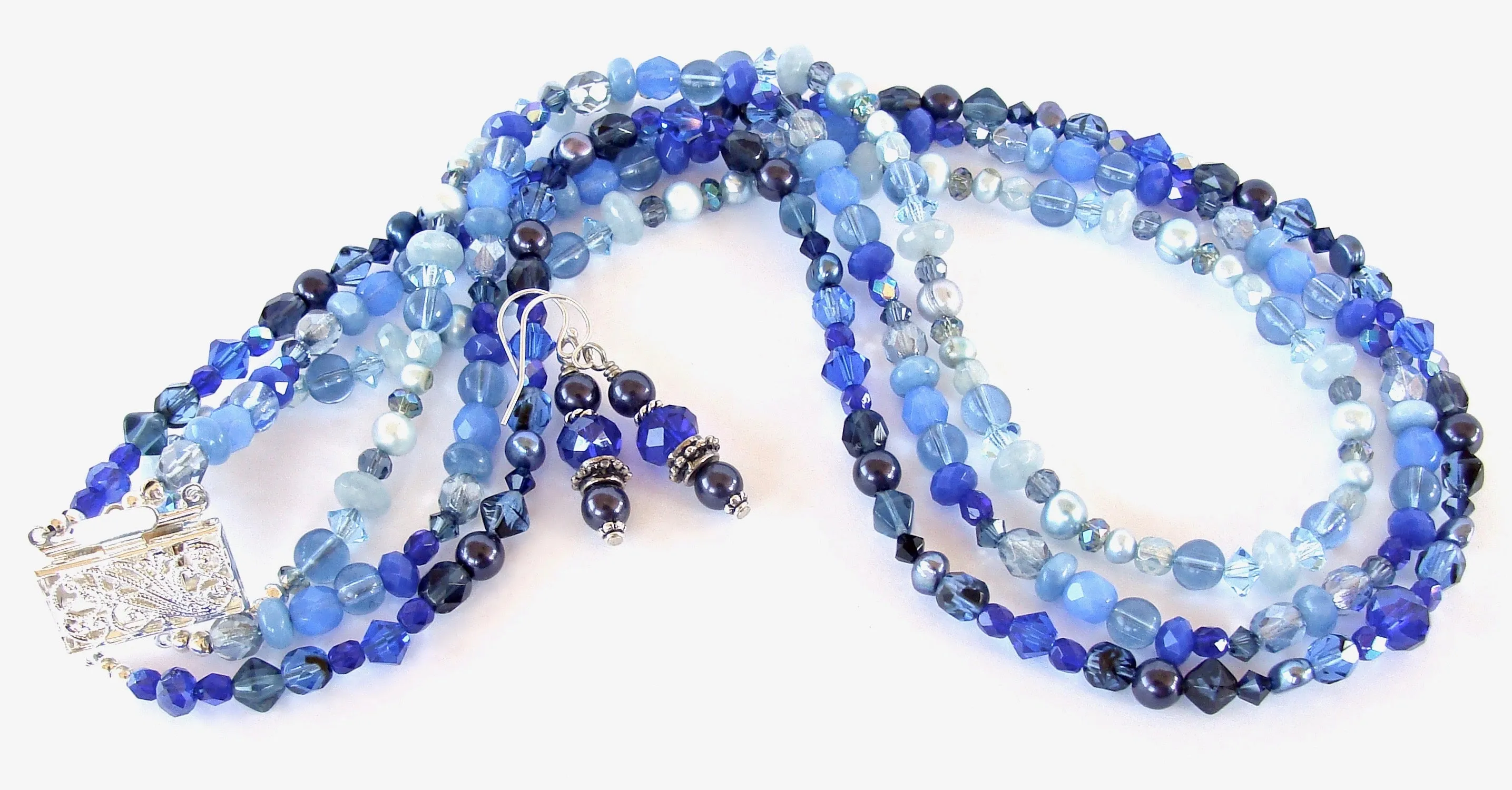 Adair: Blue Ombre Necklace Set