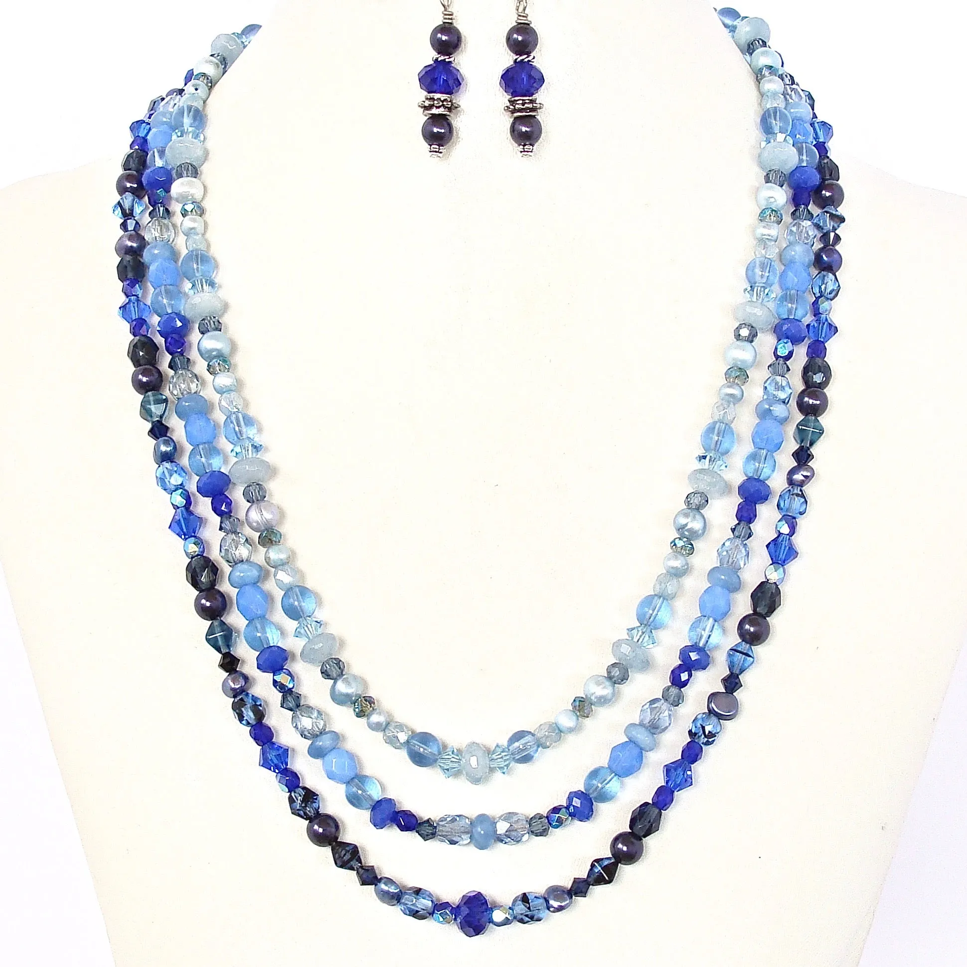 Adair: Blue Ombre Necklace Set
