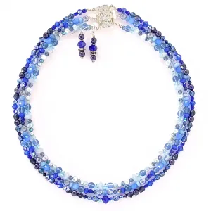 Adair: Blue Ombre Necklace Set