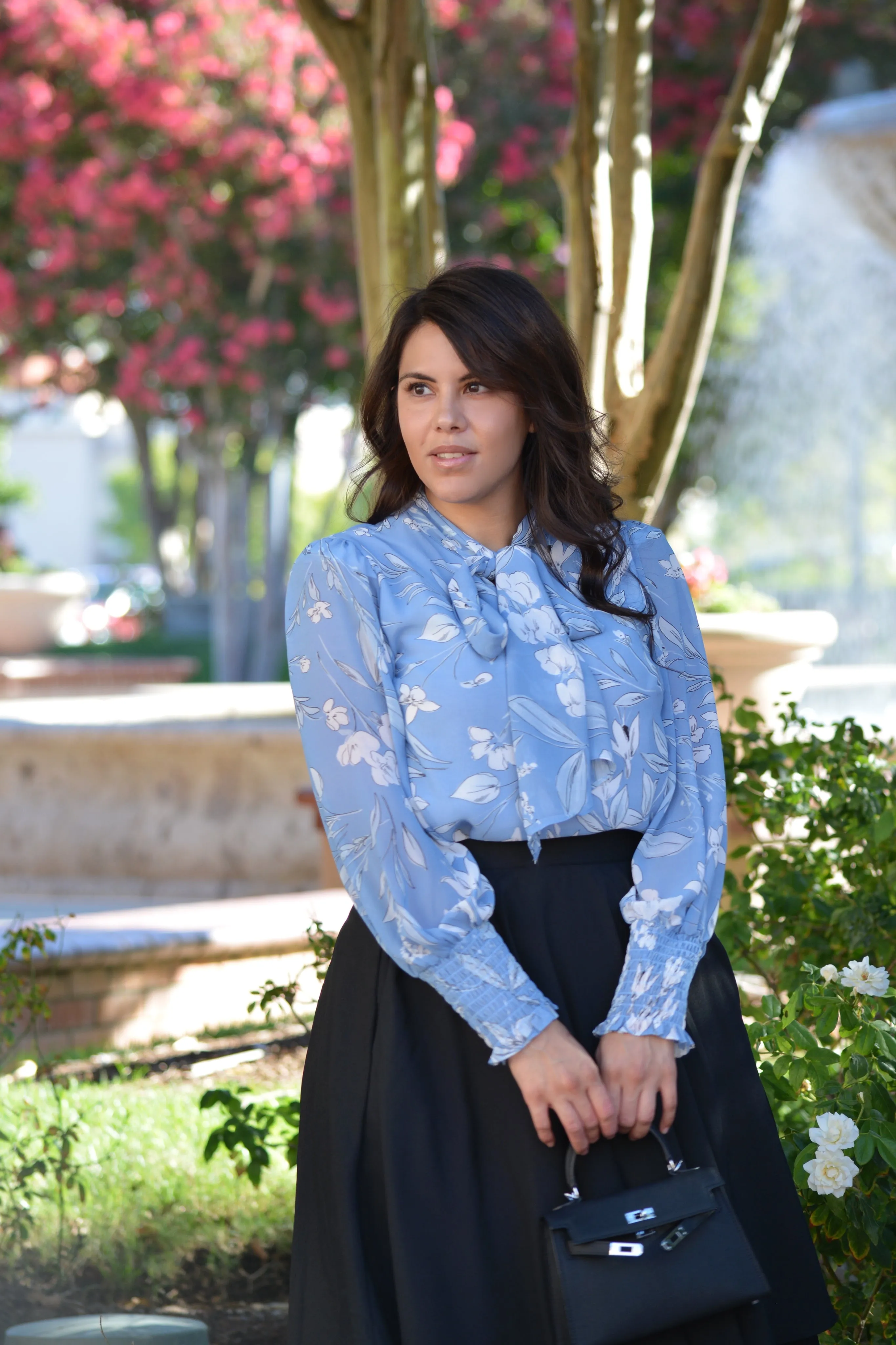 Agatha Dusty Blue Bow Top