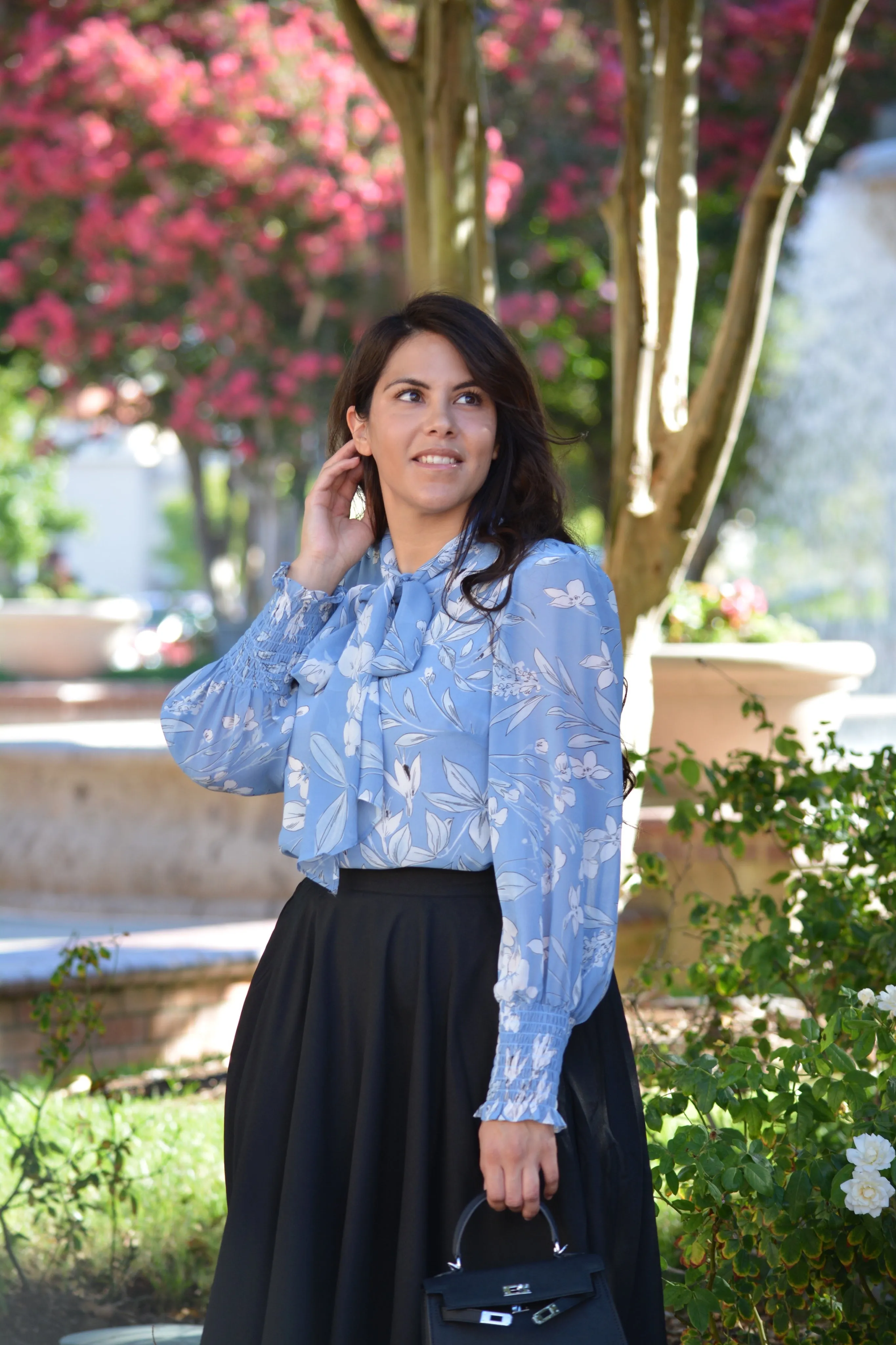 Agatha Dusty Blue Bow Top