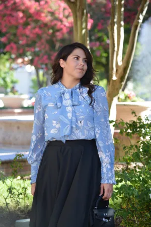 Agatha Dusty Blue Bow Top