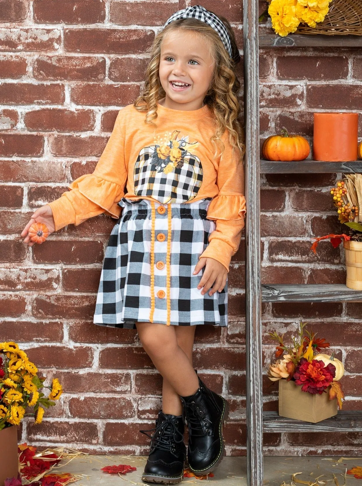 Ahead Of The Carve Plaid Skirt Set