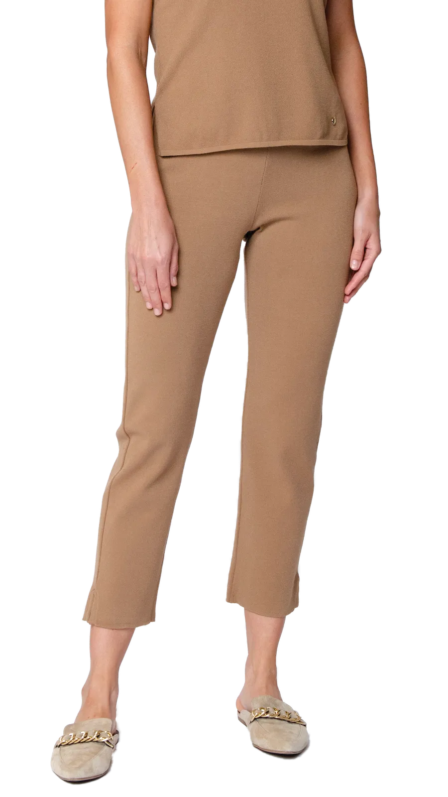 Alice Milano-Knit Slim Leg Pants - Mocha