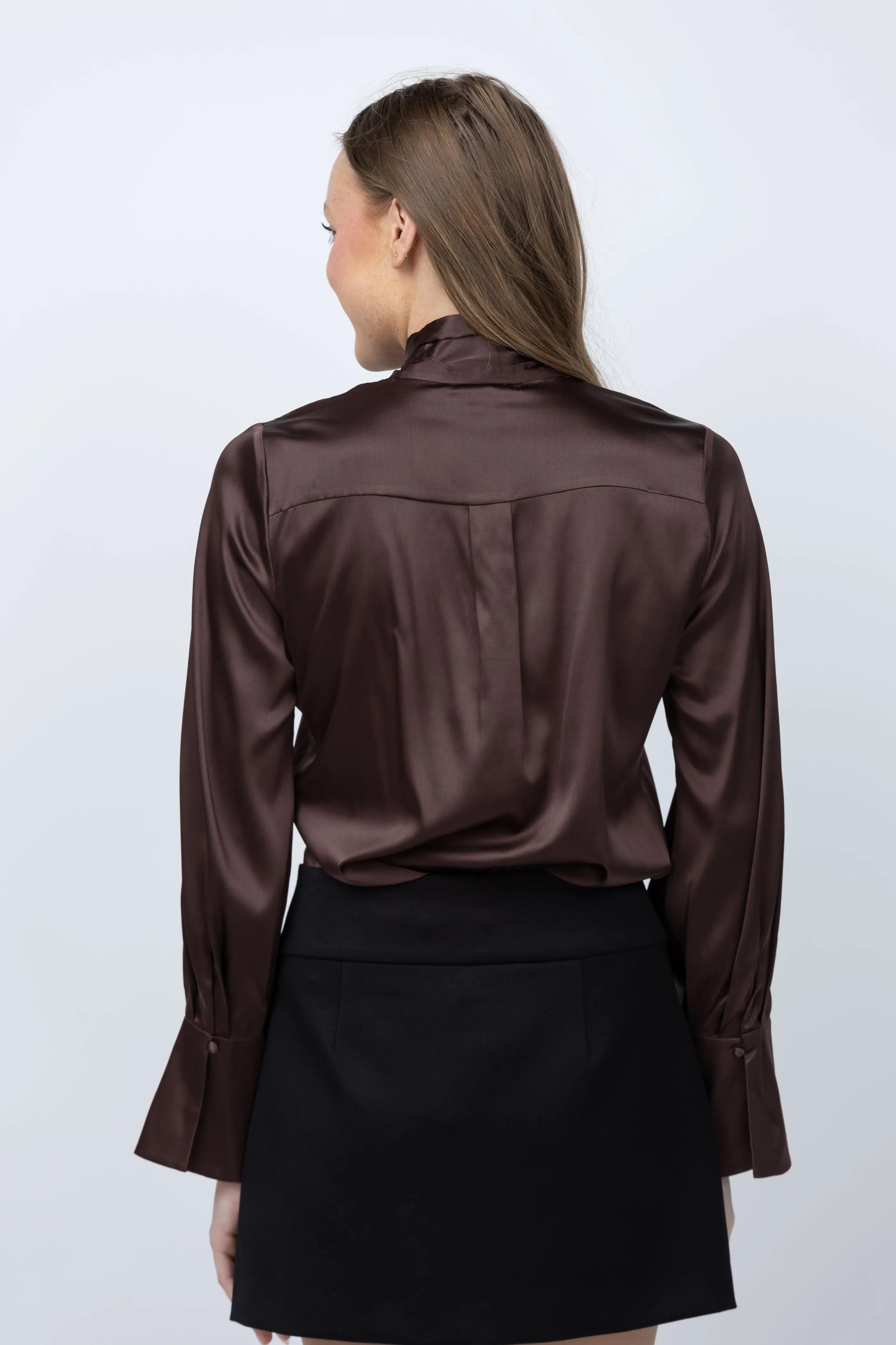 Alice   Olivia Lloyd Button Down Blouse in Espresso