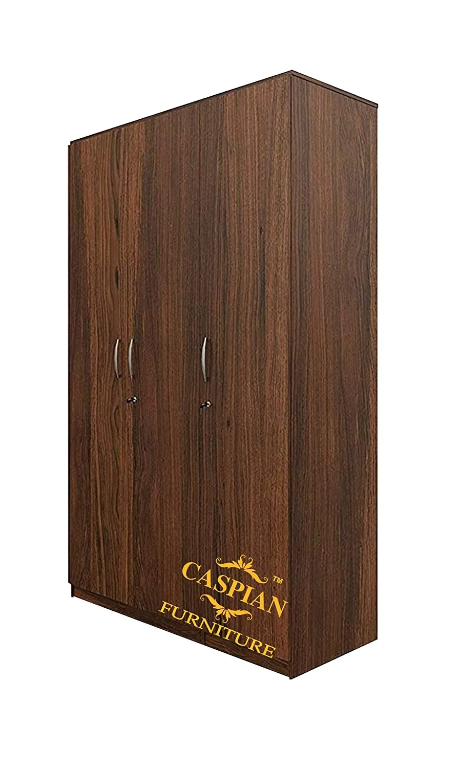 Almirah || Wooden Cupboard || Home Storage Cabinet Engineered Wood 3 Door Wardrobe (Finish Color - Walnut Brown, Pre-Assembled)