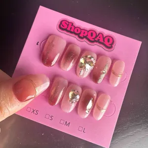 Almond-Shaped French Ombre Butterfly Autumn Press-On Nails